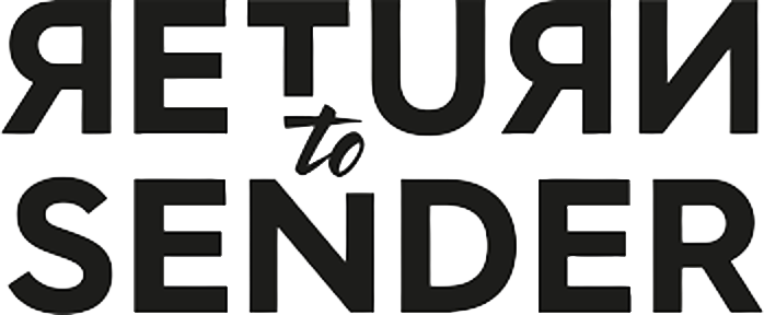Logo featuring the text "RETURN to SENDER" in bold black letters.